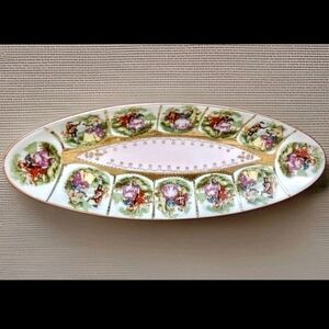 Vintage Royal Vienna Austrian Porcelain Courting Couple Victorian Relish Tray